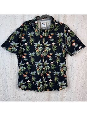 Cactus Man by Ricky Singh Tropical Flamingo Print Shirt - Men’s XL